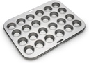 Fox Run Mini Muffin and Cupcake Pan, 24 Mini Cups, Stainless Steel Baking Pan, 10.5 x 13.75 x 1.5 inches,