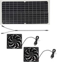 Solar Powered Exhaust Fan Set 16W Monocrystalline Silicon Efficient Ventilation Fans for Pet House Chicken Coops