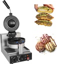 Ice Cream Filling Waffle Maker， Hamburger Waffle Maker Sandwich Press，Non Stick Waffle Press Machine for Home Kitchens Breakfast Shops Schools,50~300℃ Adjustable Temperature Singlehead
