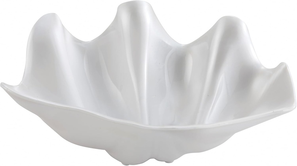Winco PSBW-1W Shell Bowls, 22 Ounce, Medium, White, 20 Ounce