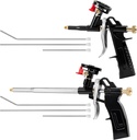 2 pieces professional foam spray guns+6 stainless steel nozzles,PU Insulating Applicator Heavy Duty Metal Body Dispensing Foam Gun Suitable for Caulking, Filling, Sealing（1 long1 short 6nozzles）