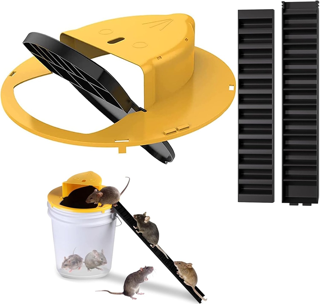 Mouse Rat Trap Bucket,5 Gallon Mouse Rat Traps Indoor for Home,Reusable Bucket Lid Rat Traps Indoor Outdoor,Mouse Catching Tool
