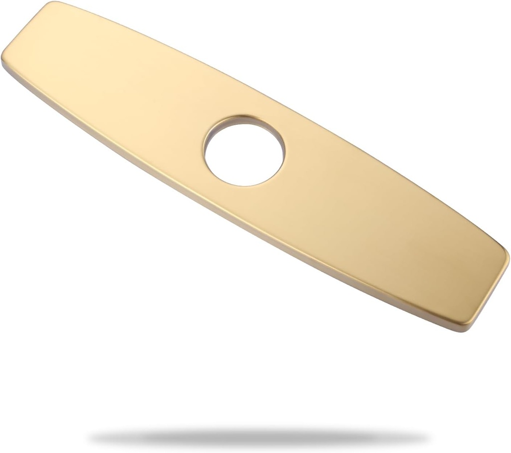 ARCORA 10.2 Inch Faucet Plate, Kitchen or Bathroom Faucet Deck Plate for 1 or 3 Hole, Stainless Steel Sink Hole Cover Escutcheon, Brushed Gold