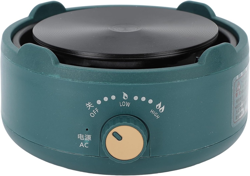 Electric Hot Plate, Automatic Shut Off 360 Degree Heating US Plug 110V Countertop Single Burner for Dorm (Dark Green), BROLEO4vpfye8h2b-12