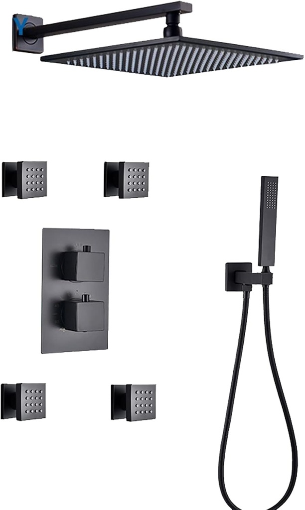 Bathroom Faucets,Taptatic Shower System with Body Jets Shower Faucet with Handheld Sprayer and Rain Shower Head Shower Combo Set Concealed Tub and Shower Trim Kit/Type a/10 Inches