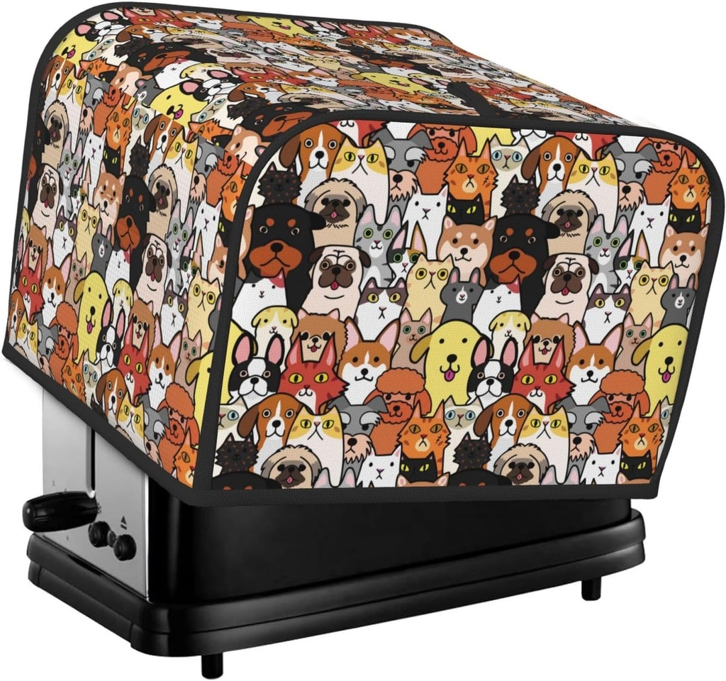 Oven Cover Kitchen Bread Machine Protector,4 Slice Toaster Cover For Home,Fingerprint Coaster Cover,Kitchen Small Appliance,Cats & Dogs Group
