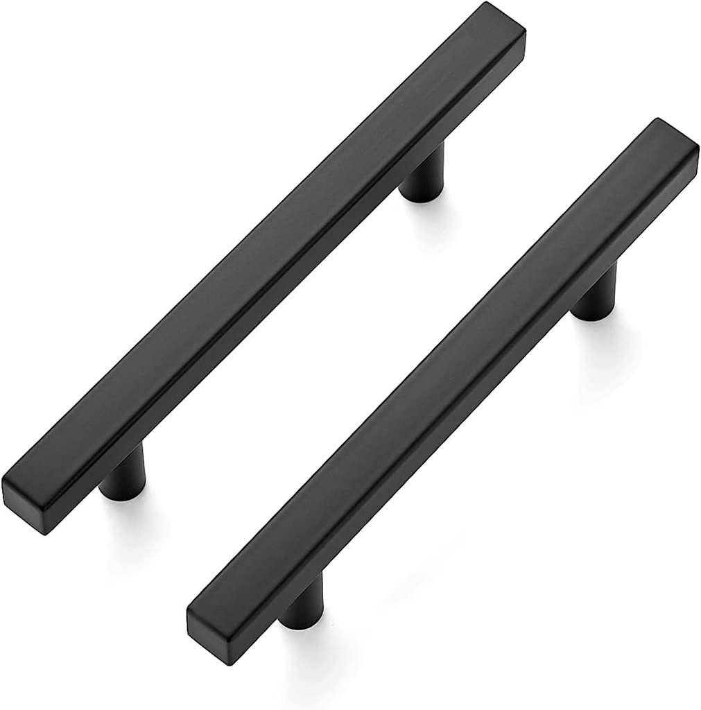 Ravinte 30 Pack 6'' Square Cabinet Pulls Matte Black Stainless Steel Kitchen Drawer Pulls Cabinet Handles 6”Length, 3-3/4” Hole Center