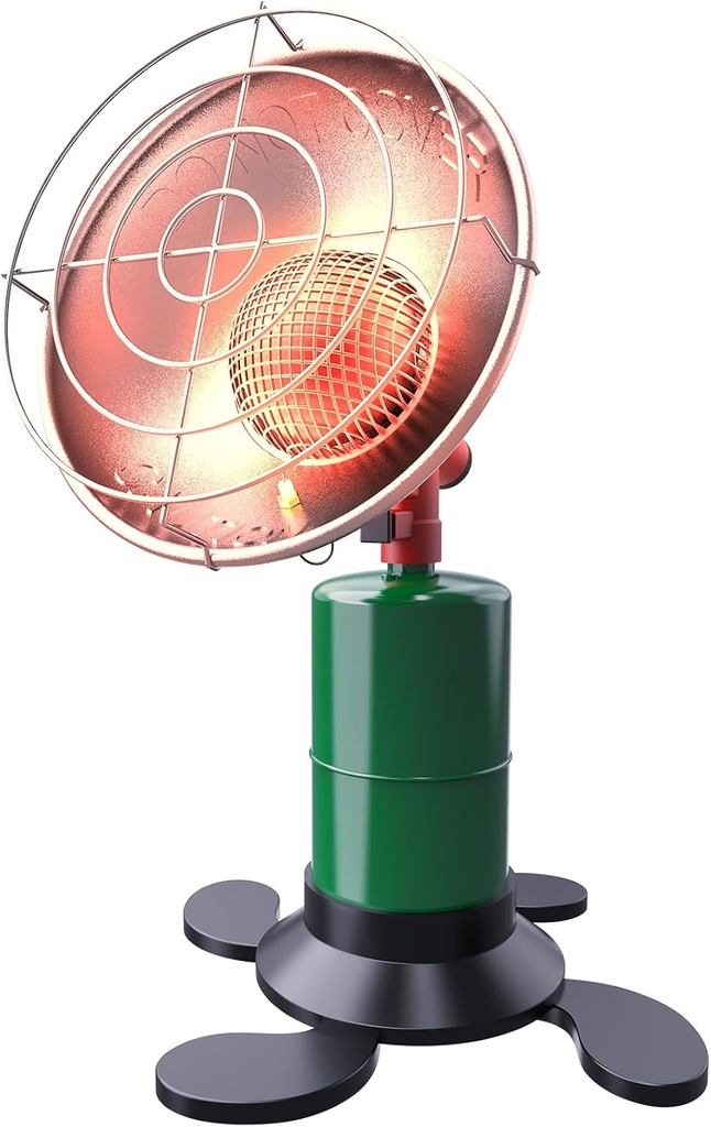 Propane Heater - 6200 BTU Portable Tent Heater, Camping Gas and Stove, Patio Heaters with with Shut-off Valve and Tip-over Switch for Outdoor Ice Fishing Hiking Hunting (Tanks Not Included)