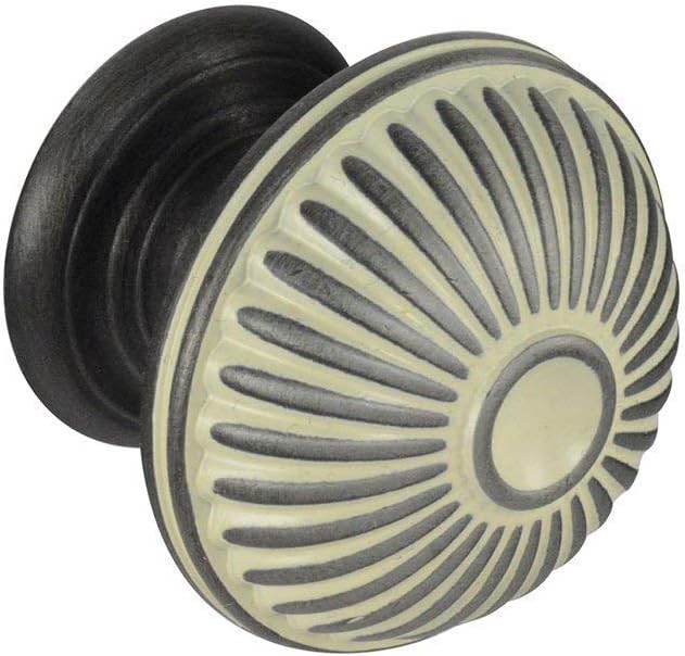 Continental Hardware #RL061008-1-1/2 in. (38mm) Sumner Street Vintage Round Cabinet Knob - White-Washed Pewter - 10 Pack