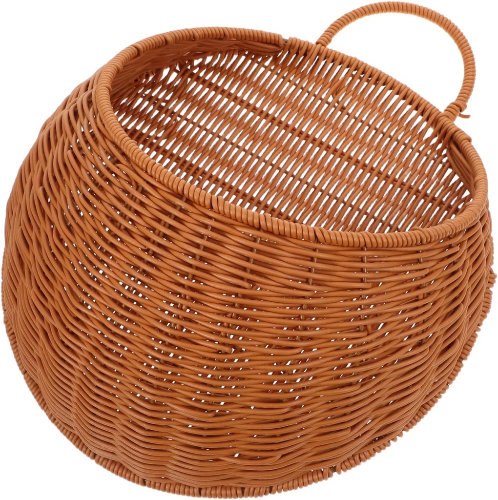 BESTOYARD Hand Woven Wall Basket Decorative Hanging Vegetable and Garlic Storage Basket for Kitchen Nature- Flexible Use for Organizing Onions and Home Decor