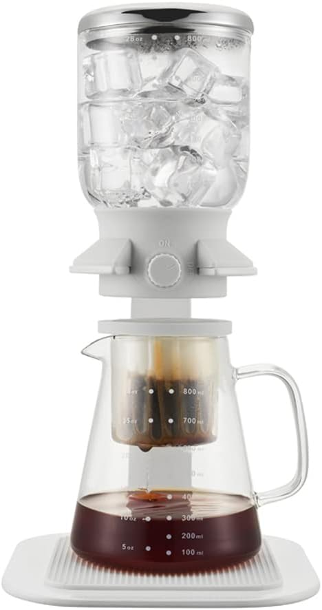 JITEM Cafetera Hand-Brewed Ice Cold Dripper Coffee and Tea Maker Dripper Brewer Maker with Adjustable Water Flow Stainless Steel Filter for Coffee or Tea