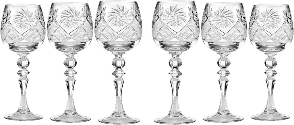 For Neman, 8 Oz Wine Glasses/Goblets, Hand-made. Set of 6
