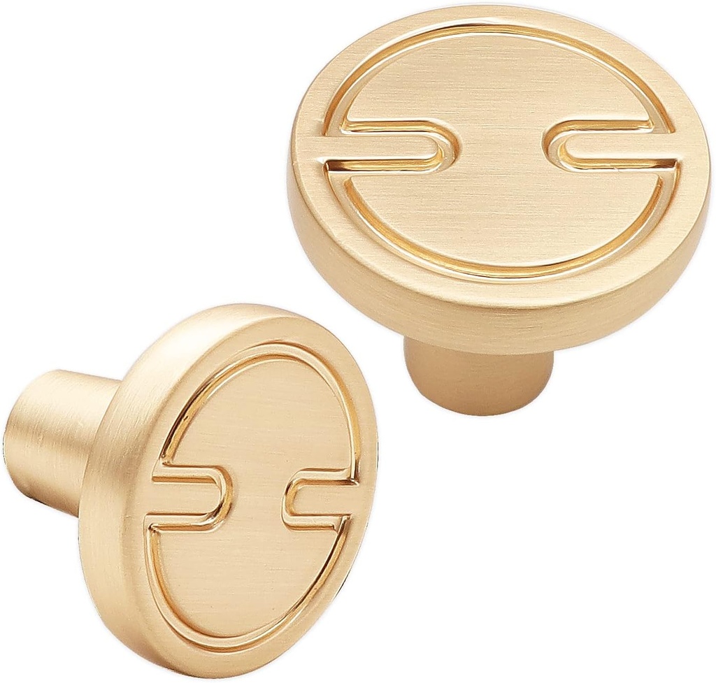 ECREW Cabinet Knobs 10 Packs Gold Cabinet Handle Drawer Knobs for Cabinet and Dresser Drawers Cupboard Pulls for Kitchen Cabinet Door Knobs (Single Knobs, 10)