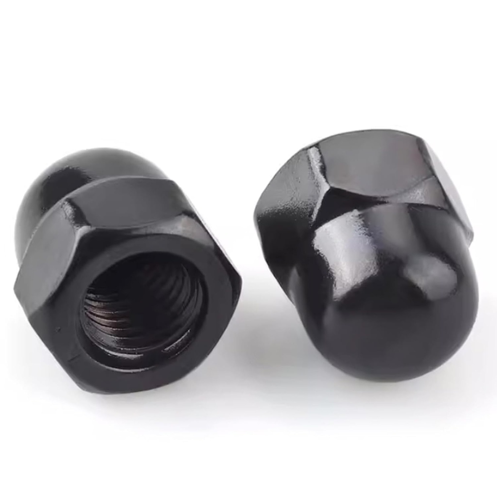 M6 Black Acorn Cap Nuts, M6-1.0 Black Acorn Nut Stainless Steel 18-8(304), 20Pcs-Pack