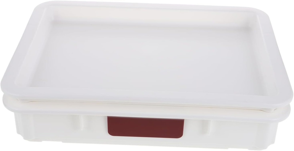 Pizza Dough Proofing Box with Lid Stackable Food Storage Container White Dough Tray for Home Kitchen Airtight Sourdough Keeper with Cover and Bread