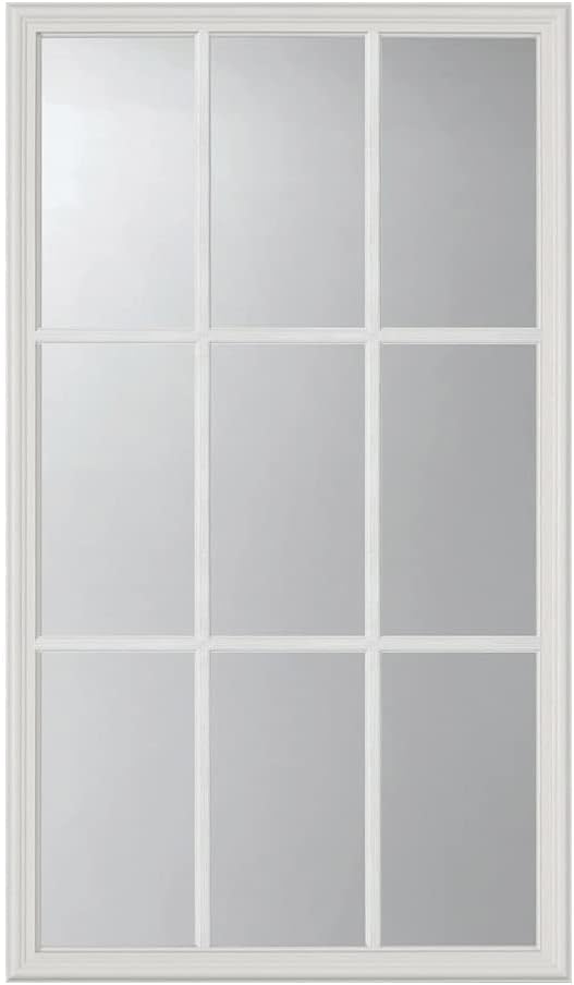 ODL Entry Door Glass Replacement for Home Improvement - 24" x 38" Exterior or Front Door Inserts Glass Kit with Energy Efficient Low-E Double Pane Tempered Glass - White Frame External 9 Grid Pattern