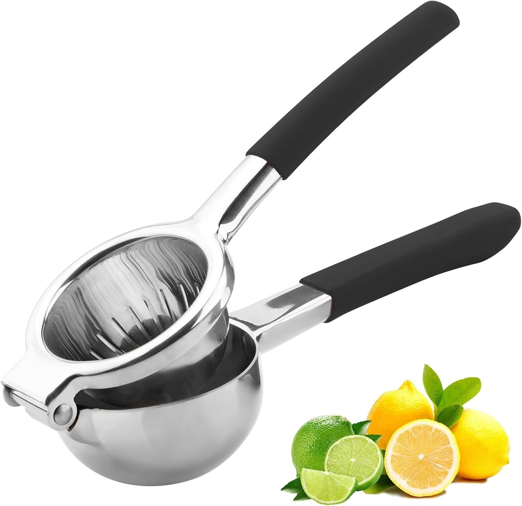 Lemon Squeezer, Lemon Juicer,Stainless Steel Lemon Squeezer,Lemon Squeezer Juicer,Heavy Duty Lemon Juicer,Pro-Grade No Seeds Citrus Juicer(Black)