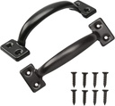 TamBee 2PCS 6-1/2 Inch Pulls Black Door Pull Handle Metal Kitchen Cabinets Furniture Wardrobe Medicine Handle in Black Door Hardware