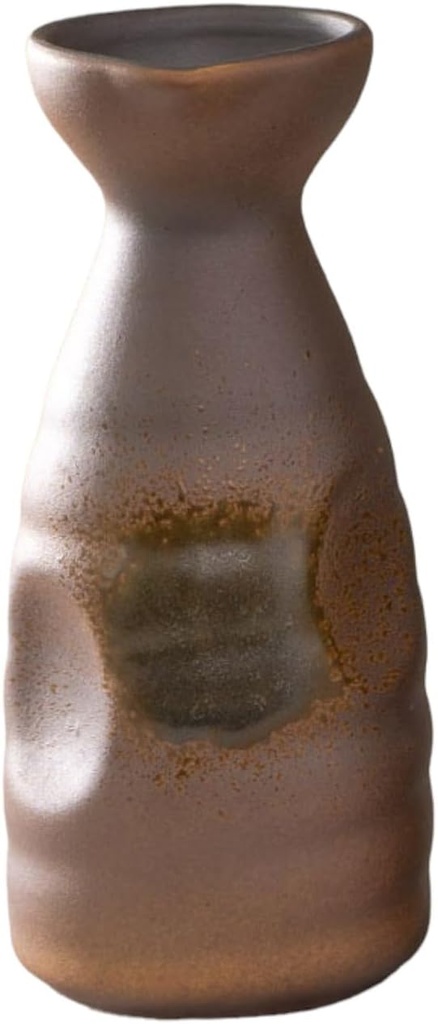 Urban Tokyo Tokkuri Porcelain Sake Bottle Server 10 fl oz Hot or Cold Sake Home or Restaurant Supply Use Reactive Glazed Ceramic (Brown Glazed)