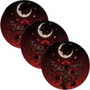 3 Pcs Trivet Tripod for Crock Pot 15in Heat Resistant Hotpads Cookware Protects Porta platos para mesa Gothic Red Rose Moonlit Night