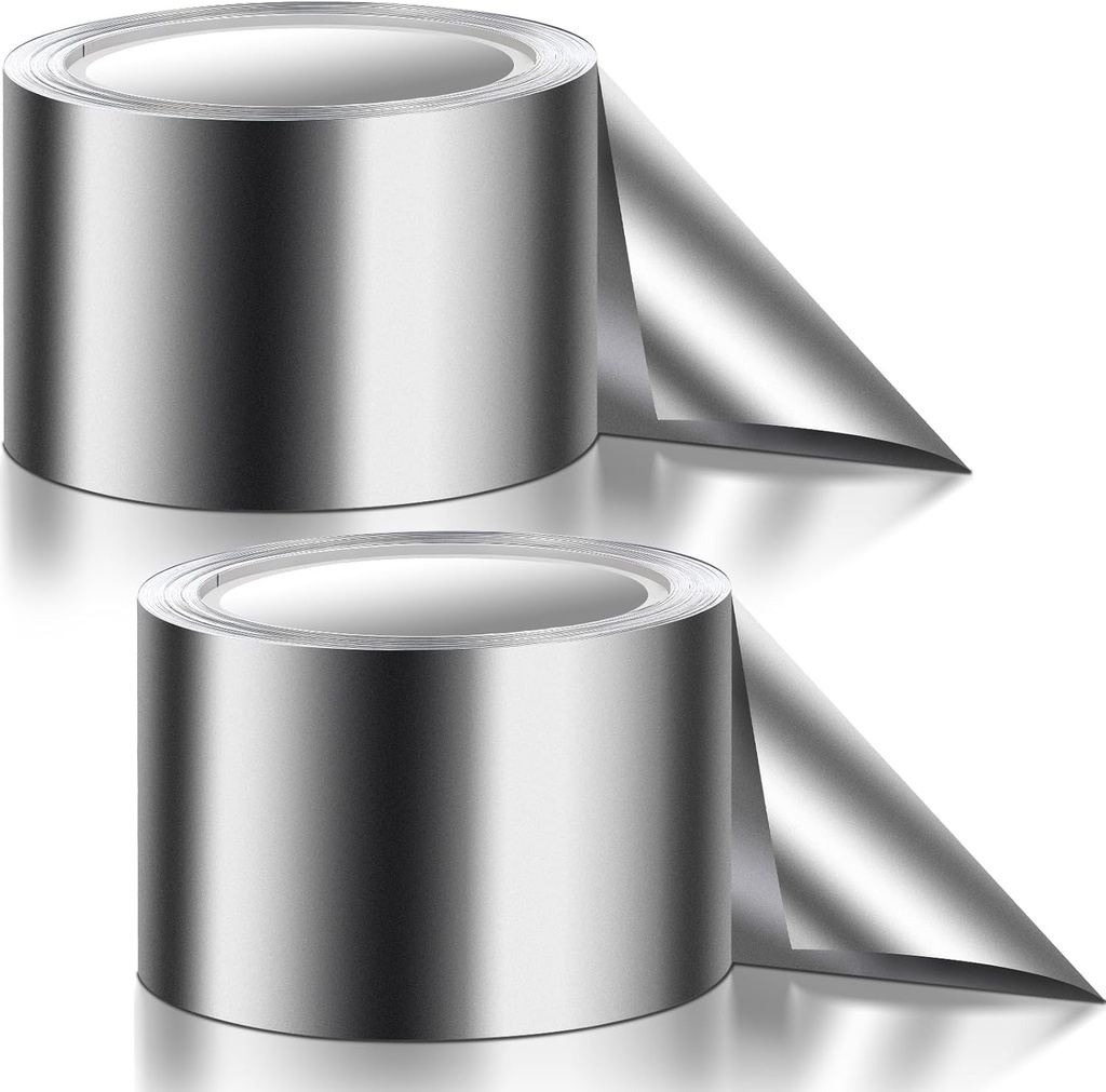 Dunzy 2 Rolls 65.6' Long x 2.5'' Wide Zinc Strip for Roof Moss Prevention, Zinc Metal Strip to Prevent Roofing Stains