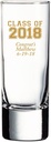 Personalized Color Printed Tall Shot Glass - Class of 2018 - Gold - 12 pack