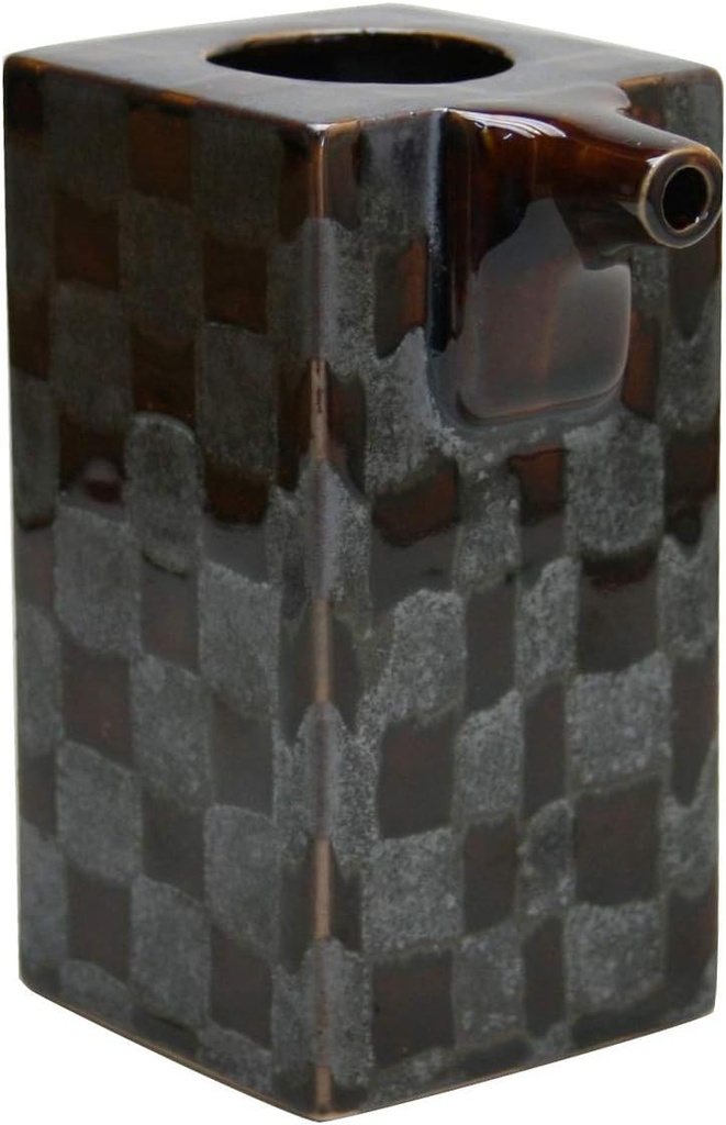 ヤマキイカイ(Yamakiikai) Yamaki Ikai Kaku Cold Sake Bowl (Checkered Tea Matsu)