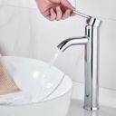 Bathroom Sink Faucet Chrome Modern Single Handle One Hole Vessel Sink Faucet