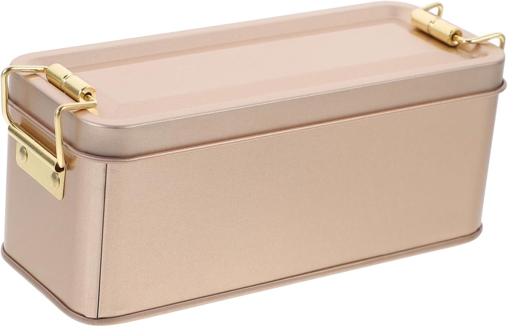 Amosfun Vintage Storage Box for Cookies Candies Snacks Decorative Tinplate Container for Home Storage Compact Lightweight Design for Easy Carrying
