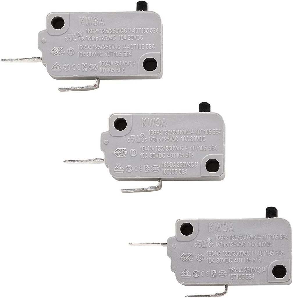 SDTC Tech Microwave Oven Door Switch KW3A 16A 125V/250V Door Interloc (2 Normally Open and 1 Normally Close)