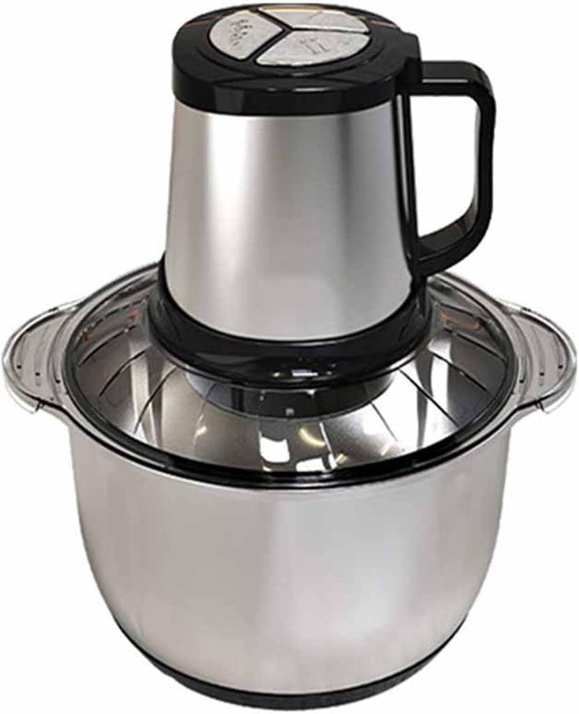 Electric Food Chopper, 2L Stainless Steel Meat Blender Food Processor, with 3 speeds Adjustable and Convenient Handle, for Meat, Vegetables, Fruits, Home Kitchen & Commercial Using