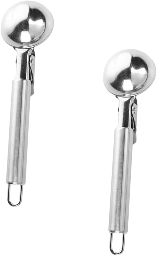 TIDTALEO 2pcs Stainless Steel Ice Cream Scoop Tablespoon Scoop Chocolate Chip Cookies Stainless Steel Meatball Maker Spoon Portion Scoop Metal Cooking Spoon Party Supplies Fruit, 20X5.2CM
