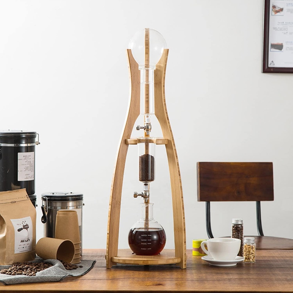 Cold Brew Drip Tower with Adjustable Water Flow,Deluxe Cold Brew Drip Tower - 500ml/16.9oz Coffee Maker, Adjustable Dripper with Reusable Filter, Perfect for Iced Coffee Lovers, Home & Café