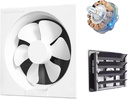 6 inches, High Air Flow Bathroom Two-way exhaust fan, Low Noise 8 Inch 220V household strong window exhaust fan Deodorizing and odor eliminating for Garage Shops