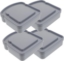 4pcs Portable Sandwich Holders Airtight Lunch Boxes for Bread Toast Storage Microwave Dishwasher Safe Fruit Fresh Keeping Containers for Camping Picnic and Meal Prep