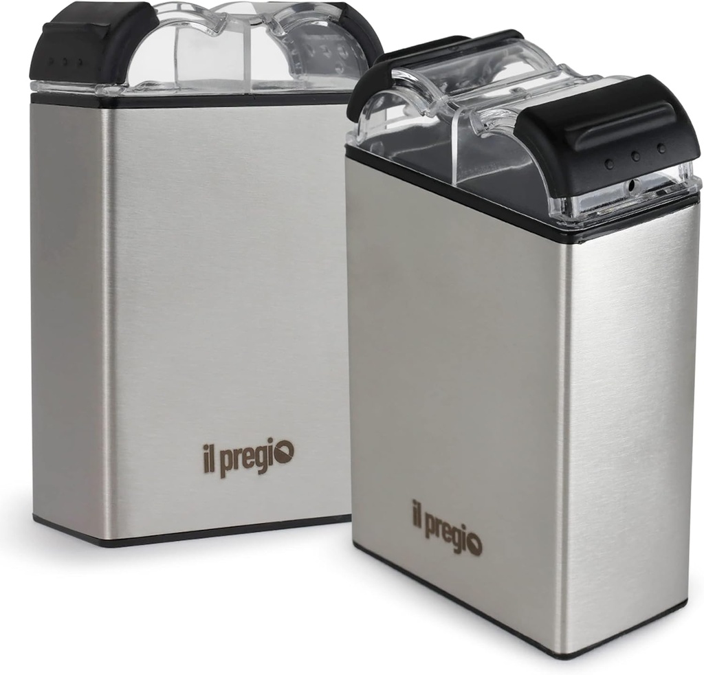 Double Spice Stainless Steel Seasoning Jar Shaker - 2 in 1 Salt and Pepper Dispenser with Adjustable Pour Holes | 2.3oz Per Side - 2 Pack