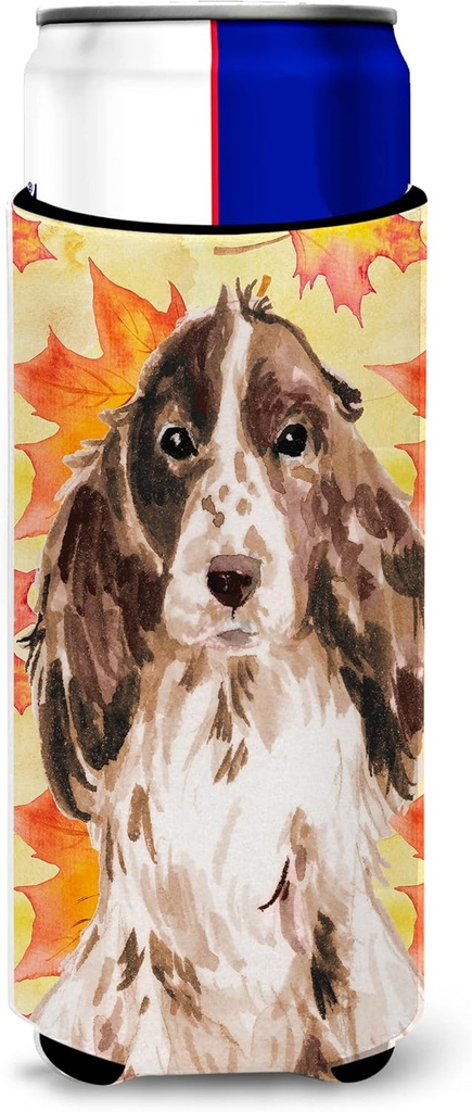 Caroline's Treasures Brown Parti Fall Decorative Can Hugger, Slim, Multicolor