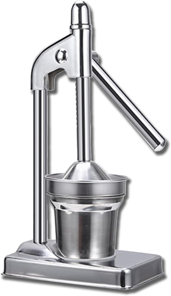 Cast Iron Juicer Hand Press,Effective Stainless Steel Manual Juicer Hand Press,Heavy Duty Countertop Lime Citrus Crush Machine with Non-Skid Cup Base and Effort Saving Lever (Silver)