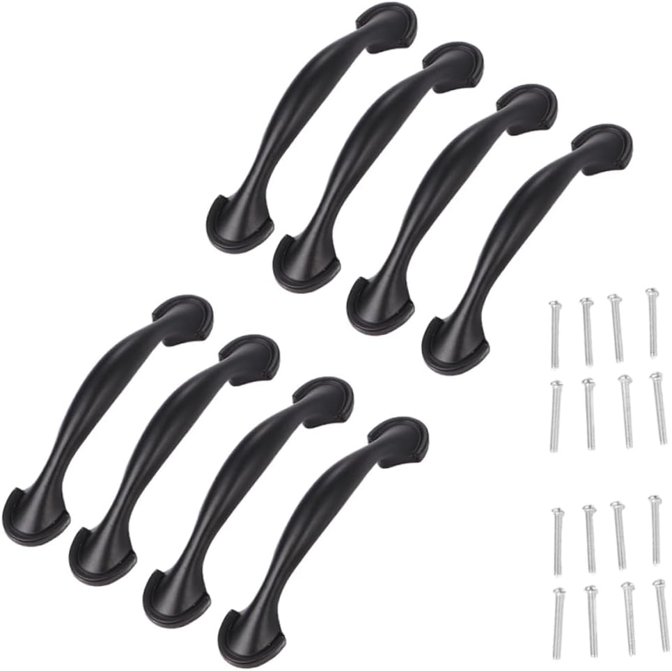 KALLORY 8-Piece American Style Cupboard Door Handle Set Sturdy Kitchen Cabinet Drawer Pulls Easy Install Wardrobe Handles for Home Use