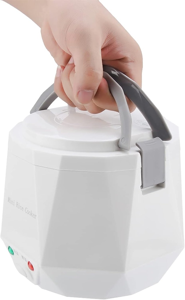 Gsycle 24V 140W 1.6 L Rice Cooker, Electric Instapot Cooker Portable Multifunctional Rice Cooker Food Steamer for Truck, 18 * 18.1 * 15.6cm (White)