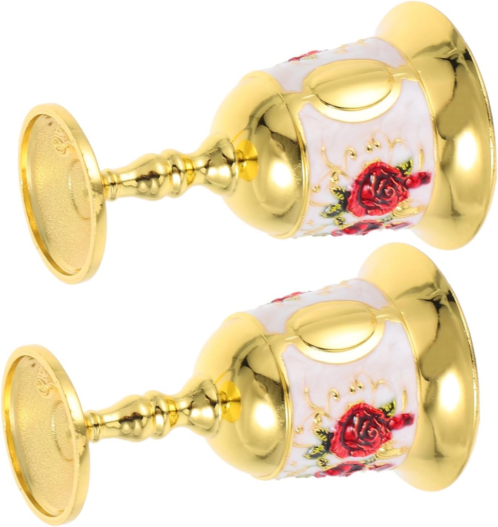 ABOOFAN 2pcs Medieval Vintage Drinking Cups Zinc Alloy Metal Embossed Wine Goblets Decorative Cups for Home