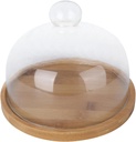 LIFKOME 20cm Food-Grade Glass Cake Cover Base Portable Dessert Carrier for Transporting Cakes Cupcakes and Pies Stylish European Design