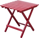 Merry Products Authentic Acacia Hardwood Compact Flat Folding Adirondack Slatted Side Table Outdoor Patio Furniture, Red