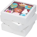 RomanticBaking 15pcs 8x8x2 Inches Bakery Boxes with Window Cookies Boxes Chocolate Covered Strawberries Box Bakery Treat Box Packaging for Cakesickle Pie Chocolate Truffle Easter