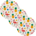 3 Pcs Round Trivet for Crock Pot Summer Flamingo Seamless Polka Dots 15in Polyester-Cotton Thread Weave Home Accessories accesorios para mesa de comedor