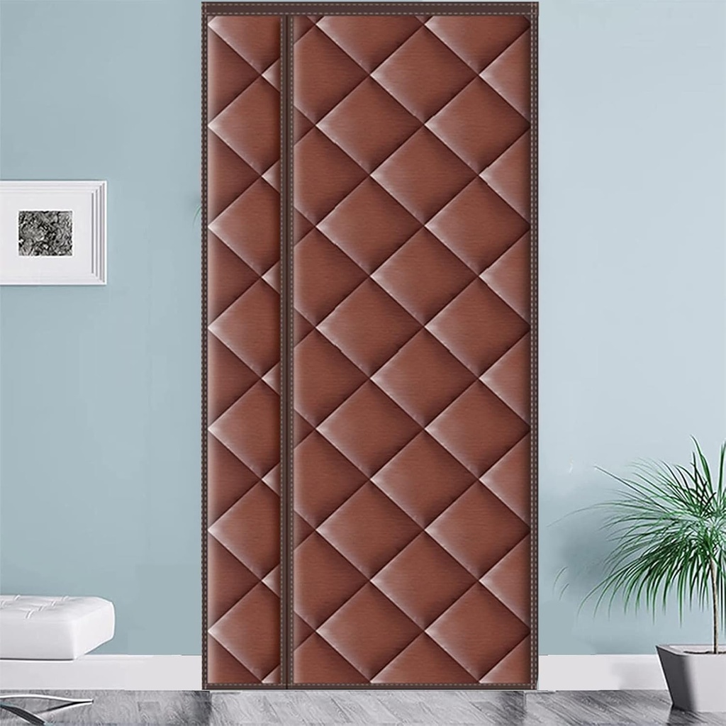 ZEELYDE Thermal Insulated Door Curtain, Heavy Duty Dustproof Door Curtains Thermal Folding Door Without Drilling, for Air Conditioner Heater Room/Kitchen (Size : W120*H240cm/47.2 * 94.4in)