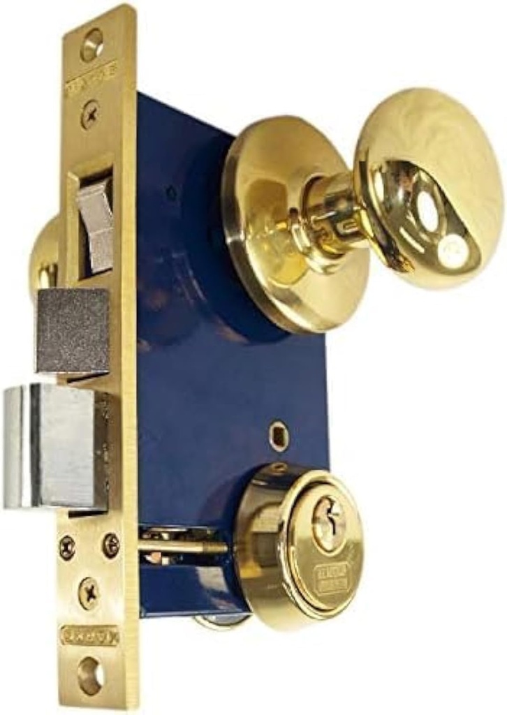 Marks 22AC LHR Double Cylinder Iron Gate Ornamental Mortise Lock Set with 2-1/2" Backset