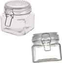 Glass Jars With Lids - Sealed Canisters (2 Pack) Keep Your Contents Fresh by Locking This Metal Clasp Jar - Glass Storage Containers With Lids - Airtight Seal
