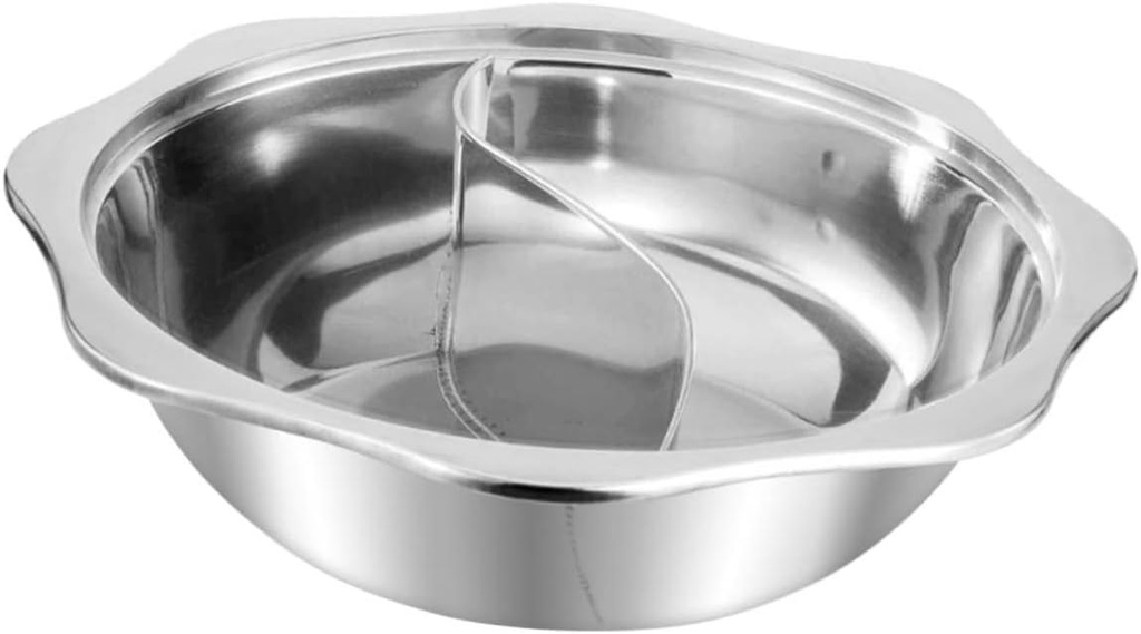 Stainless Steel Shabu Shabu Hot Pot Large Cooking Pot Electric Divider Utensil Set Lid Induction Cooktop Safe Family Gathering Essential