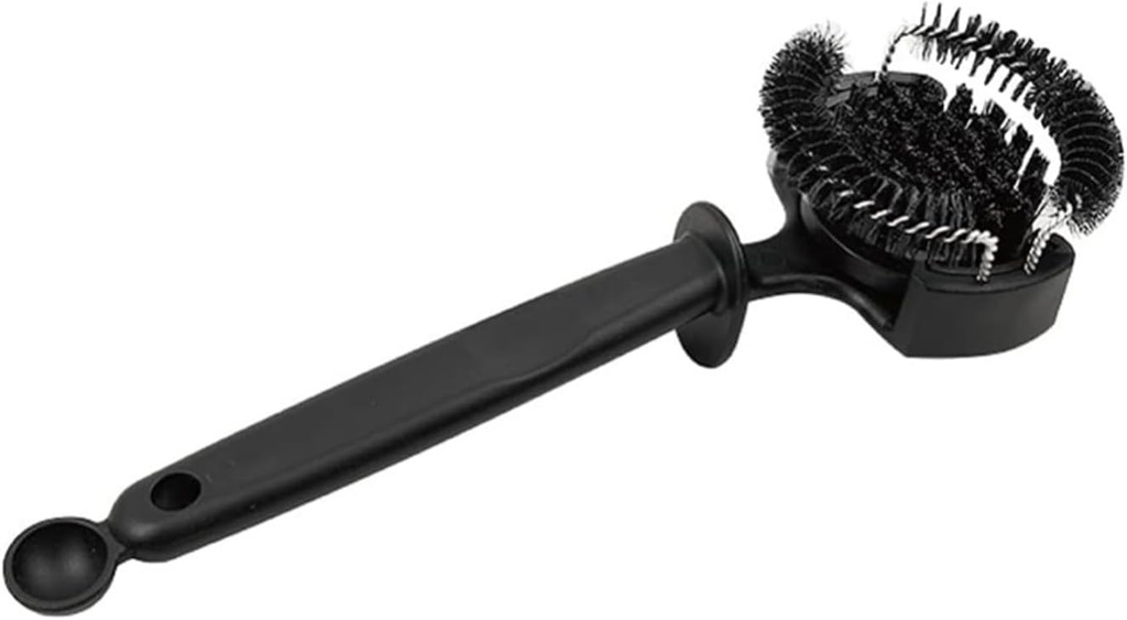 Coffee Machine Cleaning Brush, Espresso Group Head Cleaner, Upgrade Large Nylon Brushes with Long Handle & Spoon, Home Cleaning Tool(Black)